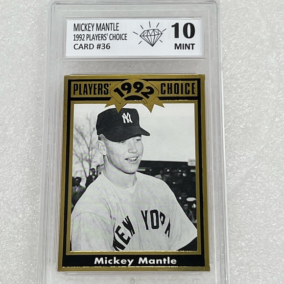 1992 Players Choice Mickey Mantle Gold Card #36 Graded Cartwright - Picture 1 of 2